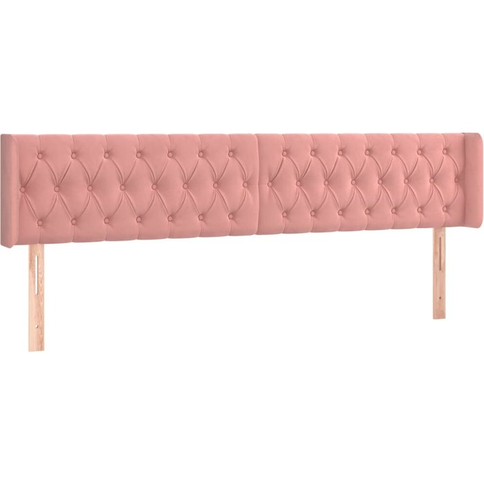 Cabecero cama - mueble cabecero de terciopelo rosa 203x16x78/88 cm