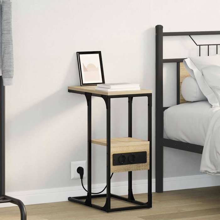 Maison exclusive - armario de noche con cajón roble sonoma 41.5 x 26 x 60.5 cm