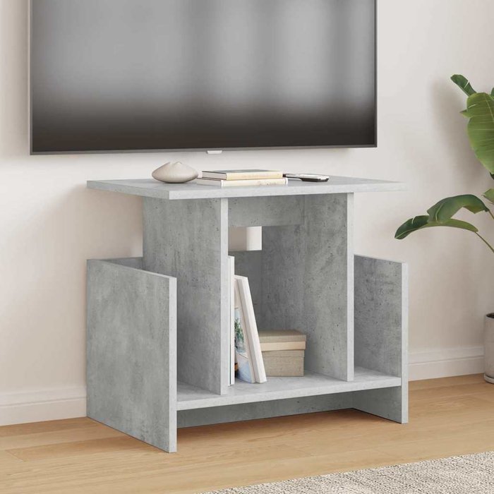 Mueble de tv de 2 piezas, gris hormigón, 50 x 35 x 45 cm, madera de ingeniería