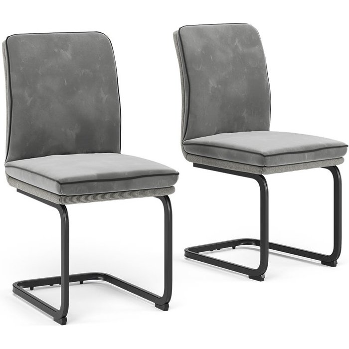 Vicco silla basculante eleganza, gris claro, lote de 2