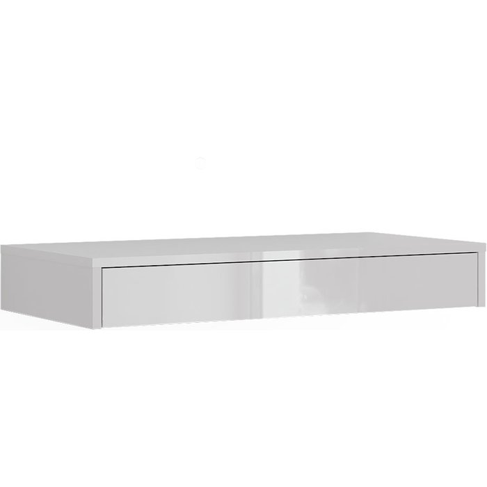 Vicco estante de pared sherry, blanco/blanco alto brillo, 81.4 x 12 cm con cajón