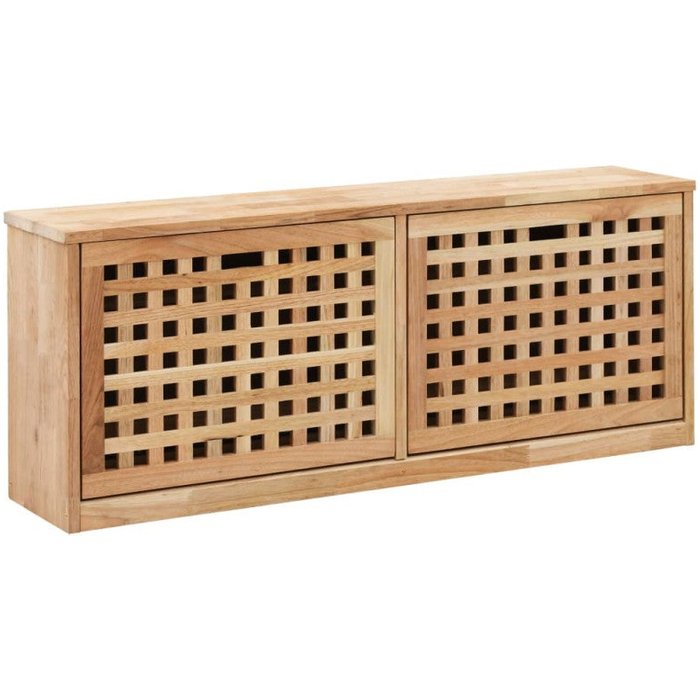 Banco zapatero de madera maciza de nogal 94x20x38 cm v0639 unico / marrón
