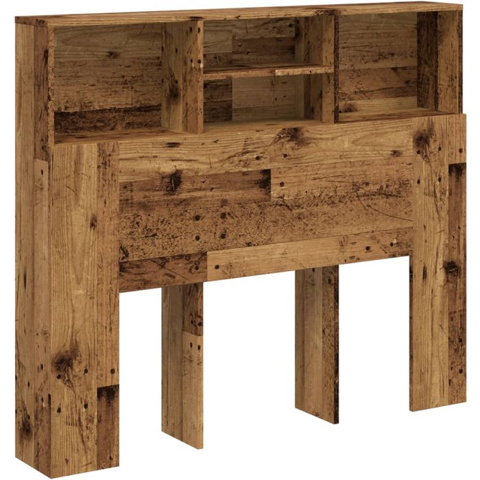 Cabecero armario madera ingeniería envejecida 120x19x103,5 cm - comfortxl