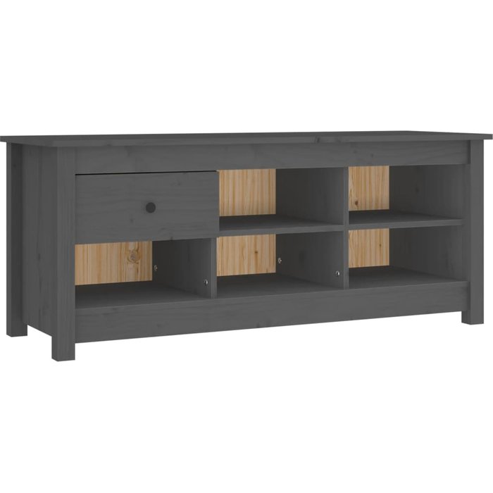 Zapatero de pino macizo en color gris 110x38x45,5 cm - comfortxl