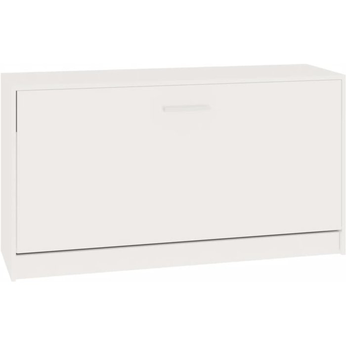 Banco zapatero, contrachapado blanco brillante, 80x24x45 cm - comfortxl