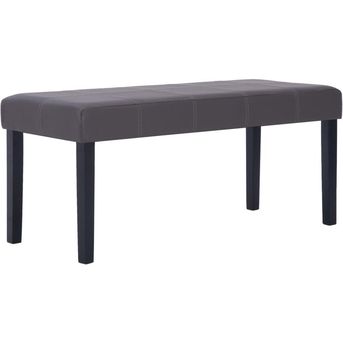 Banco de cuero sintético 106 cm gris - comfortxl