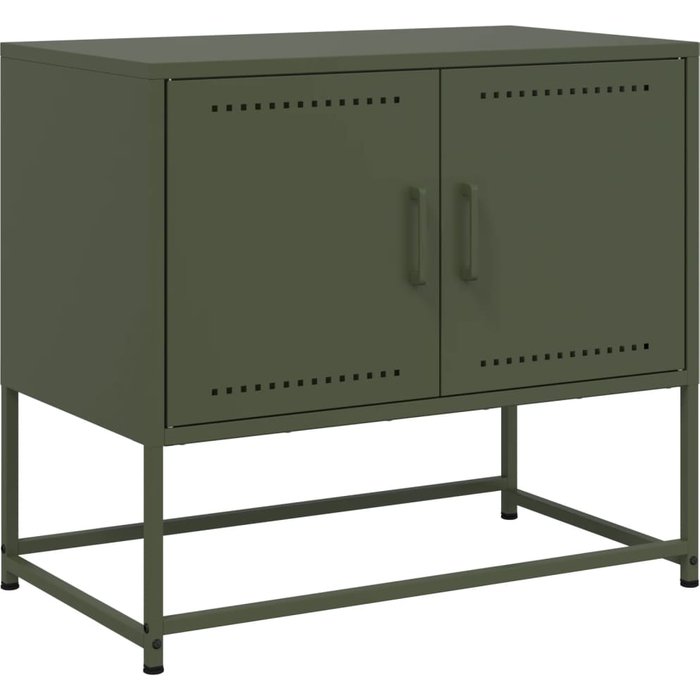 Mueble para tv de acero verde oliva 68,5x39x60,5 cm - comfortxl