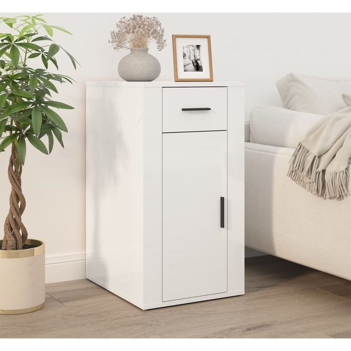 Maison exclusive - armario de escritorio contrachapada blanco brillo 40x49x75 cm