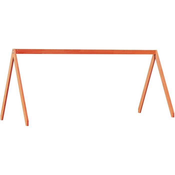 Dosel de cama infantil de madera maciza, marrón, 199x80,5x88 cm