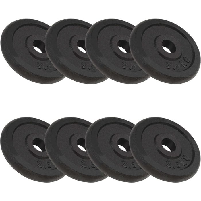 Discos de pesas de hierro fundido 8 piezas 2,5 kg