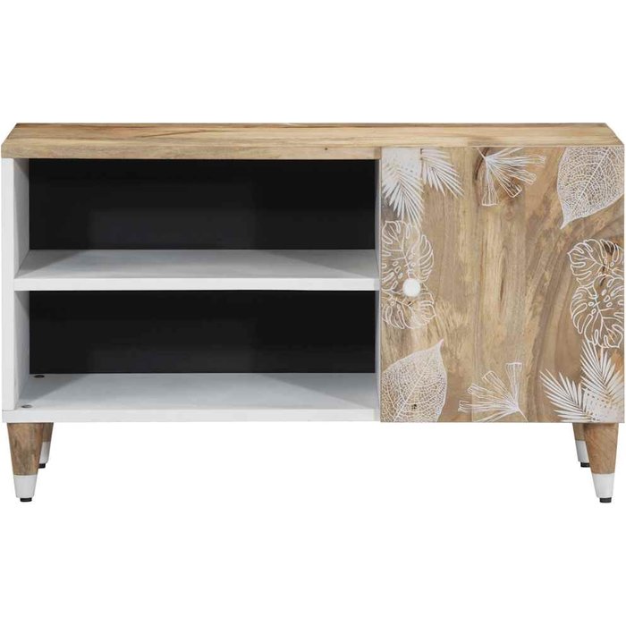 Mueble de tv madera maciza de mango 80x31,5x46 cm