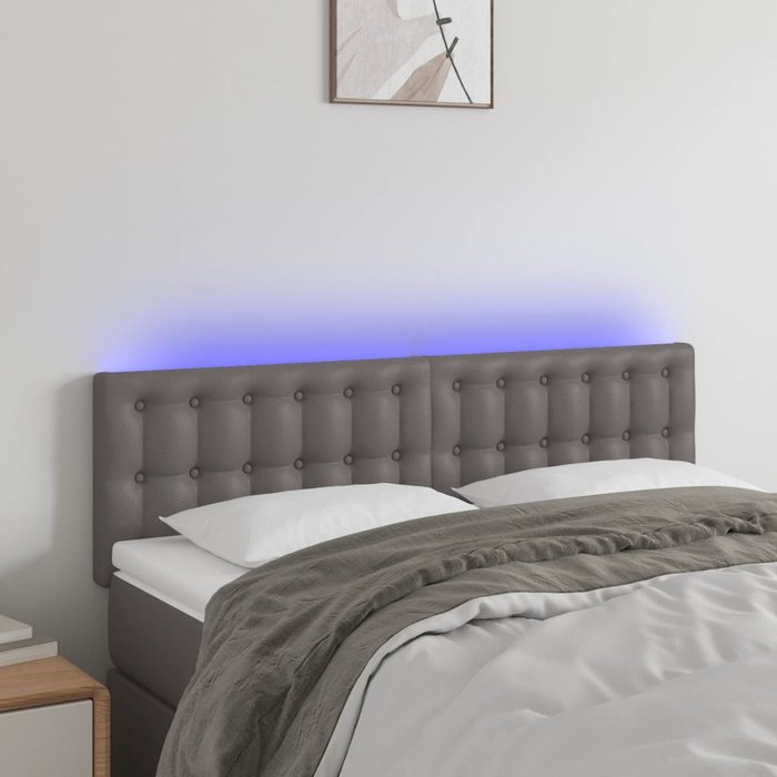 Maison exclusive - cabecero con led cuero sintético negro 144x5x78/88 cm