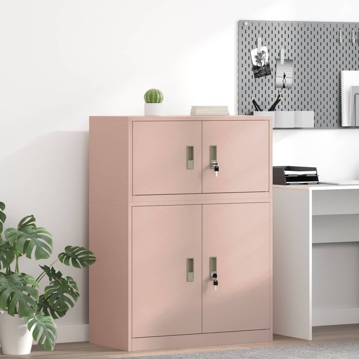 Armario de almacenamiento rosa 80 x 40 x 40 cm acero vidaxl