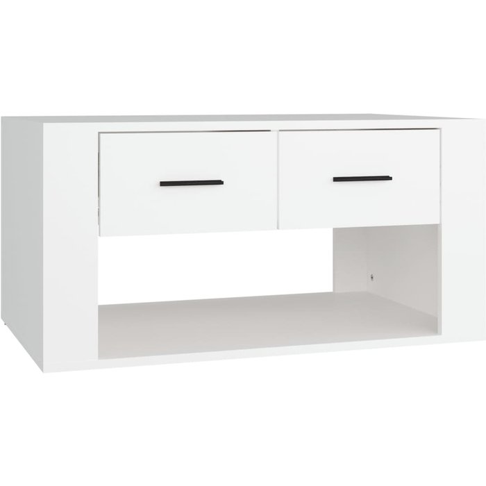Mesa de centro madera contrachapada blanca 80x50x40 cm - comfortxl