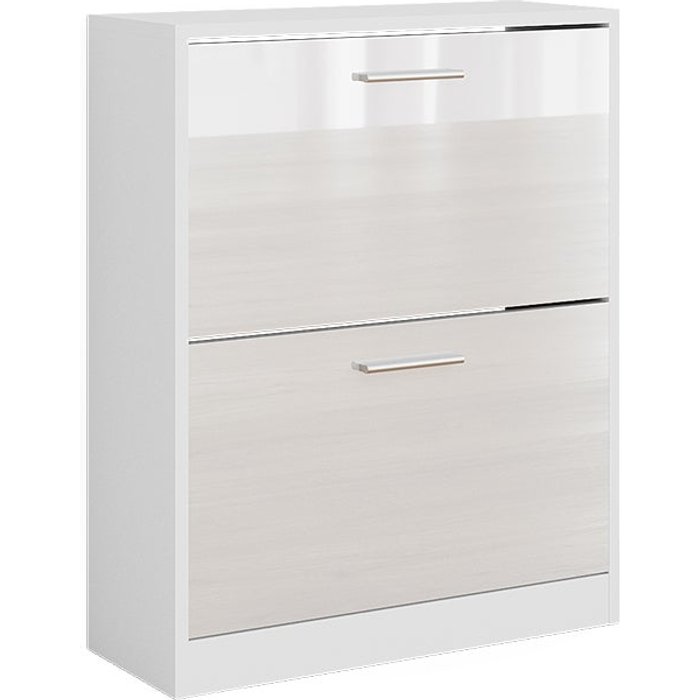 Vicco zapatera gizmo, blanco alto brillo, 59 x 72.5 cm 2 compartimentos
