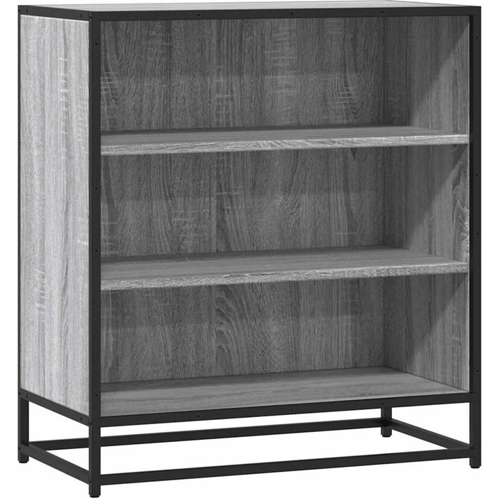 Aparador madera ingeniería y metal gris sonoma 68x35x76 cm - comfortxl