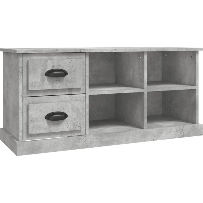 Mueble tv gris cemento 102x35,5x47,5 cm madera contrachapada