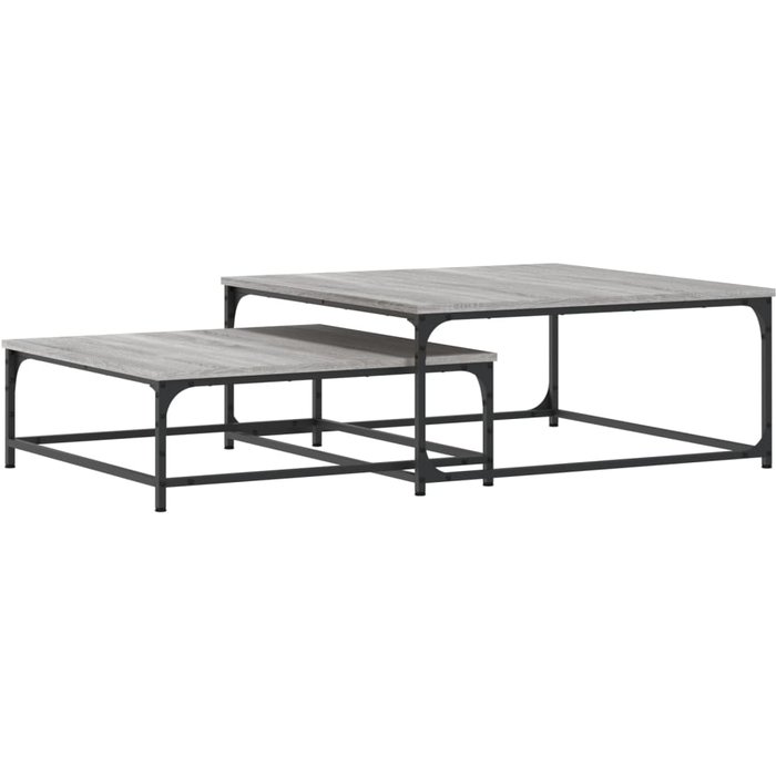Mesas de centro apilables 2 pzas madera ingeniería gris sonoma - comfortxl