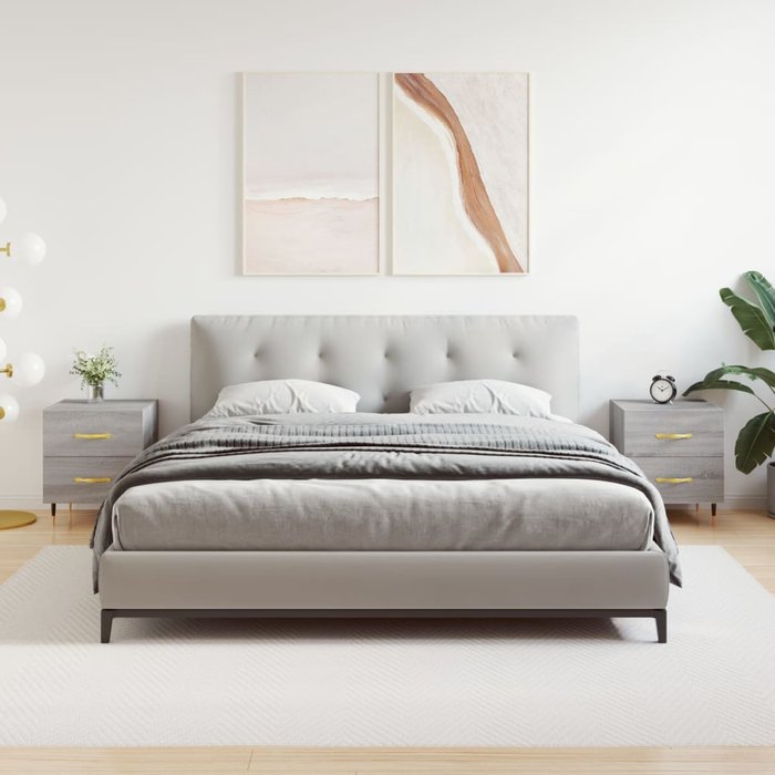 Mesitas noche 2 uds madera ingeniería gris sonoma 40x35x47,5 cm - comfortxl