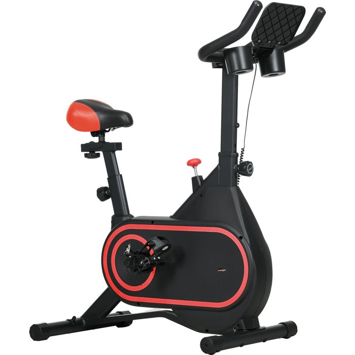 Bicicleta estática sportnow pe, acero negro y rojo 93x48.5x112 cm