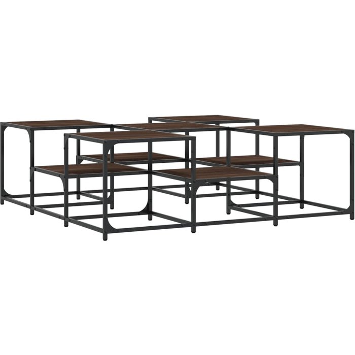 Mesa de centro madera de ingeniería roble marrón 121x121x40 cm - comfortxl