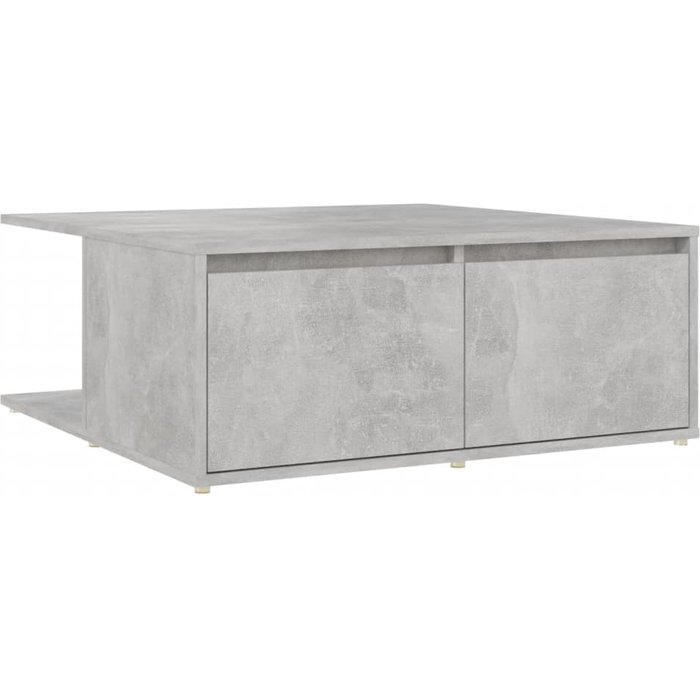 Mesa de centro madera contrachapada gris hormigón 80x80x31 cm - comfortxl