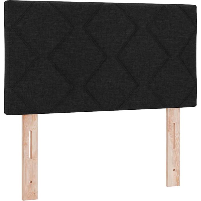 Cabecero led juego de 2 negro marco de tela con patas de madera