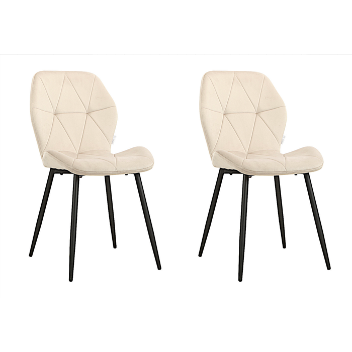 Pack 2 sillas de comedor batt cacao tejido buklya con patas de color negro