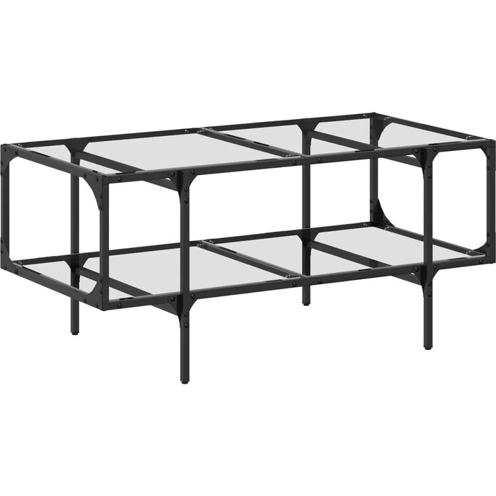 Mesa de centro con tapa de cristal y acero 98,5x50x45 cm - comfortxl