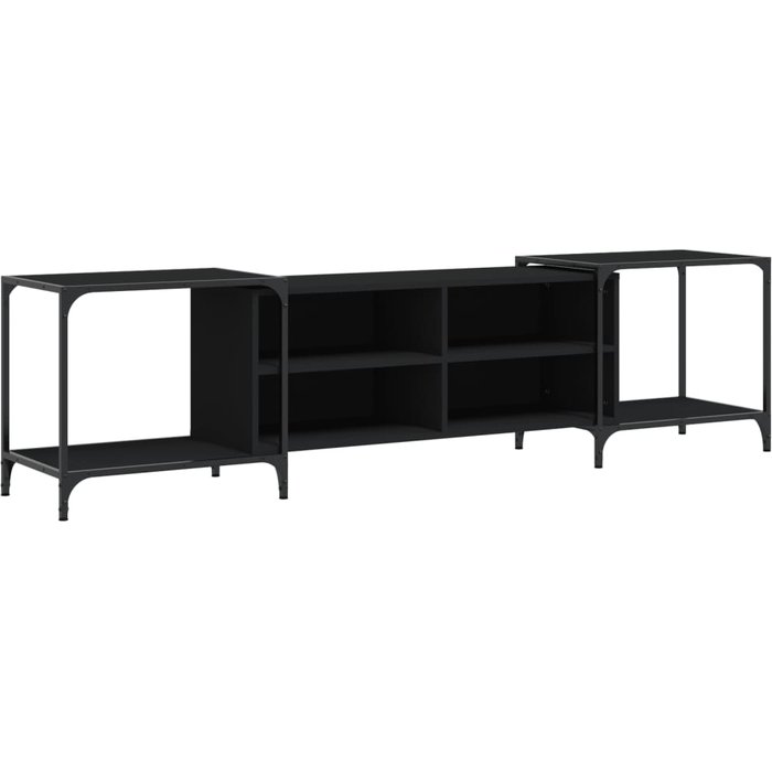 Mueble tv negro 203x37x50 cm de madera contrachapada