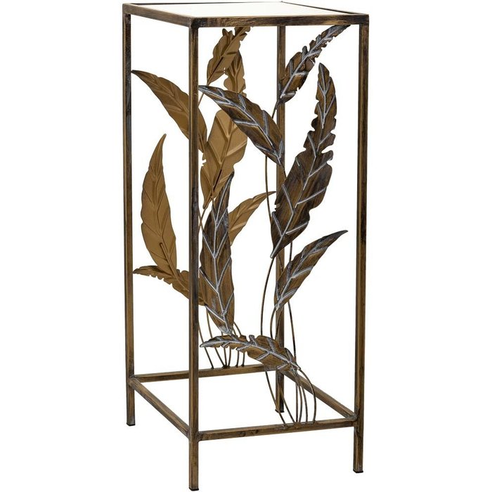 Mesa esquinera de metal dorada 28x28x69