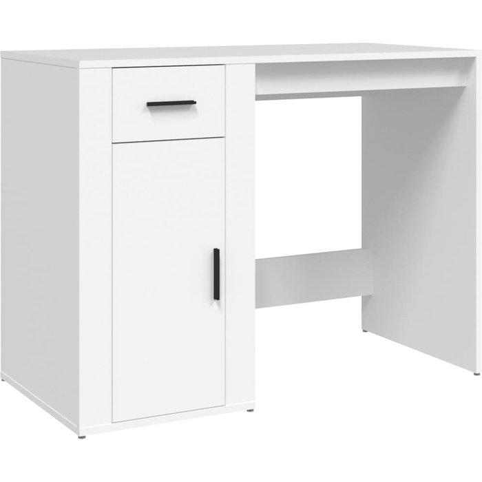 Escritorio de madera contrachapada blanco 100x49x75 cm - comfortxl