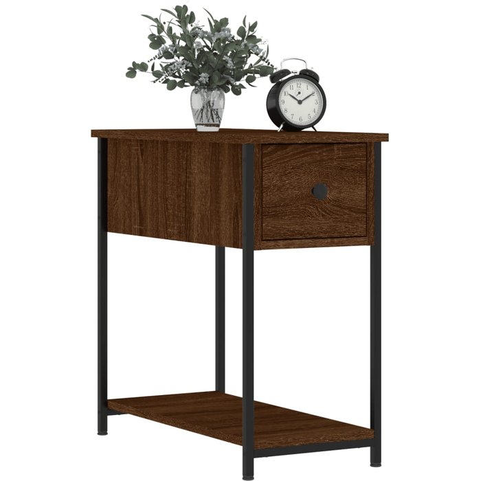 Mesitas de noche 2 piezas roble marrón 30x60x60cm madera contrachapada