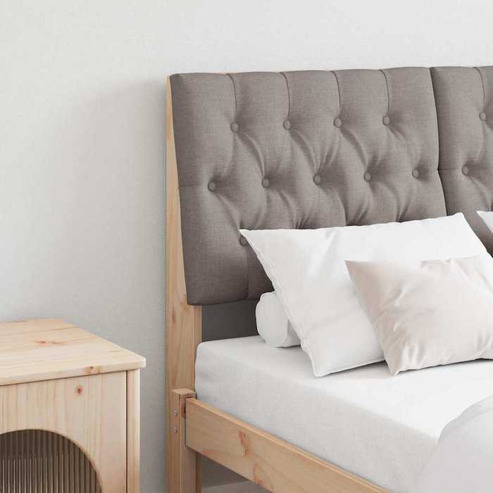 Maison exclusive - cabecero tapizado taupé 120 cm madera de pino macizo