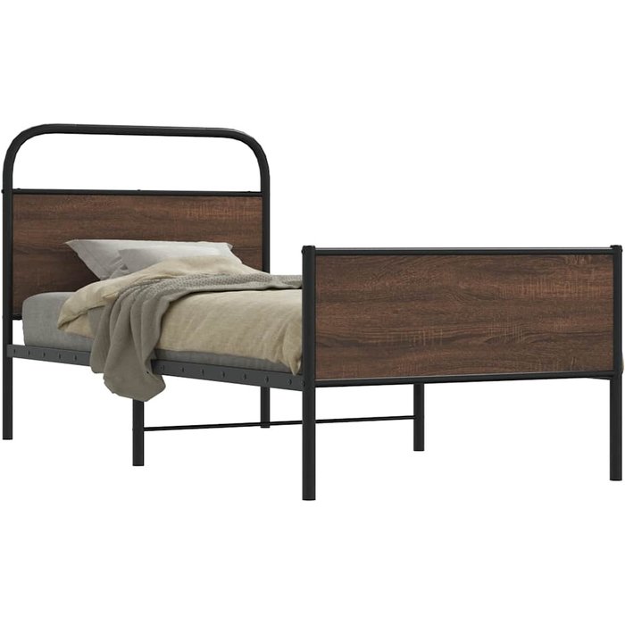 Estructura de cama sin colchón 100x200 cm roble marrón