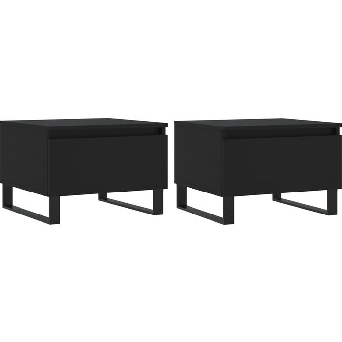Mesas de centro 2 piezas laminadas en negro 50x46x35 cm - comfortxl