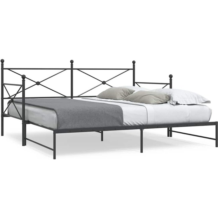 Diván con nido sin colchón negro 107x203 cm acero vidaxl