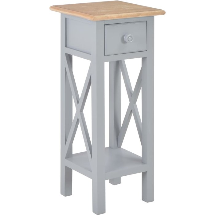 Mesa auxiliar gris 27 x 27 x 65,5 cm madera