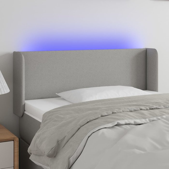 Maison exclusive - cabecero con led de tela gris claro 103x16x78/88 cm