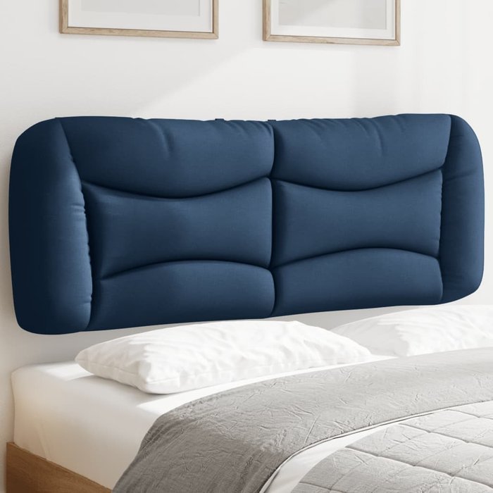 Cabecero de cama acolchado hvar tela azul 140 cm