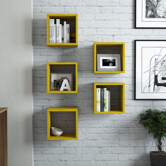 Estante de pared box amarillo