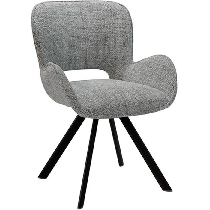 Silla elegante tiara gris claro con reposabrazos bajos acolchados