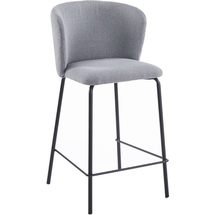 Pack de 2 taburetes margot con respaldo curvo gris 93x53x50 cm adec