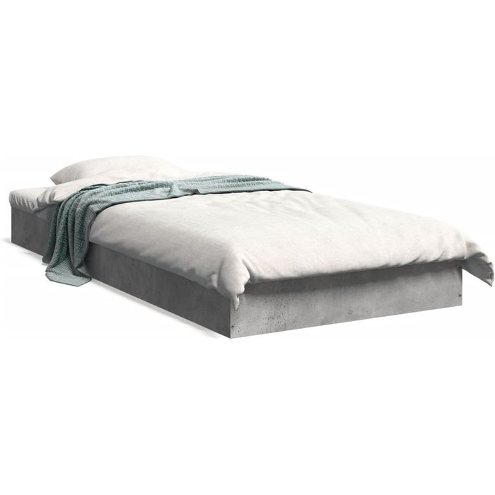 Estructura de cama en madera laminada gris hormigón 75x190 cm — comfortxl