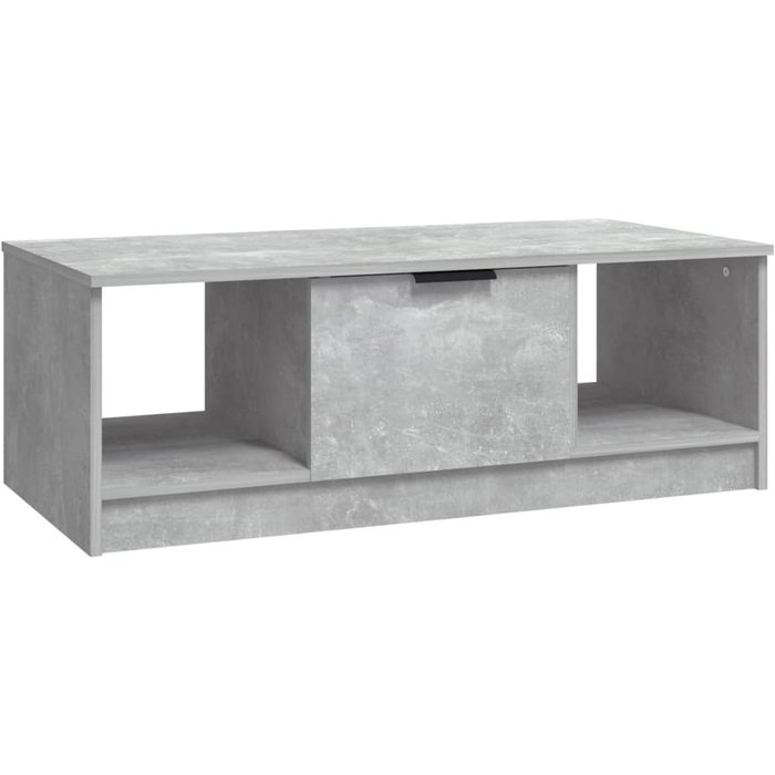 Mesa de centro de madera compuesta gris hormigón 102x50x36 cm - comfortxl