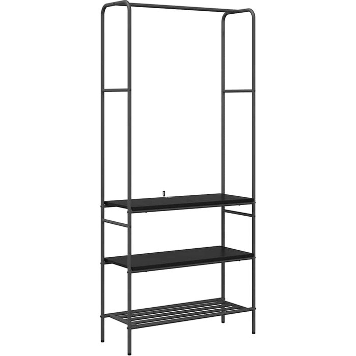 Estante para ropa con estantes roble negro 77 x 30 x 171 cm - comfortxl