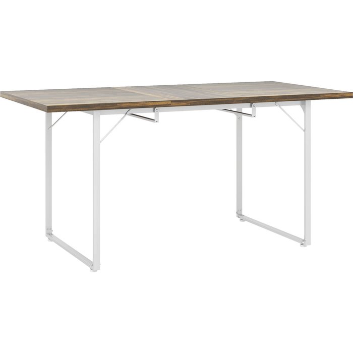 Mesa comedor extensible homcom mdf, metal marrón 120x80x75 cm 83a-206v81bn
