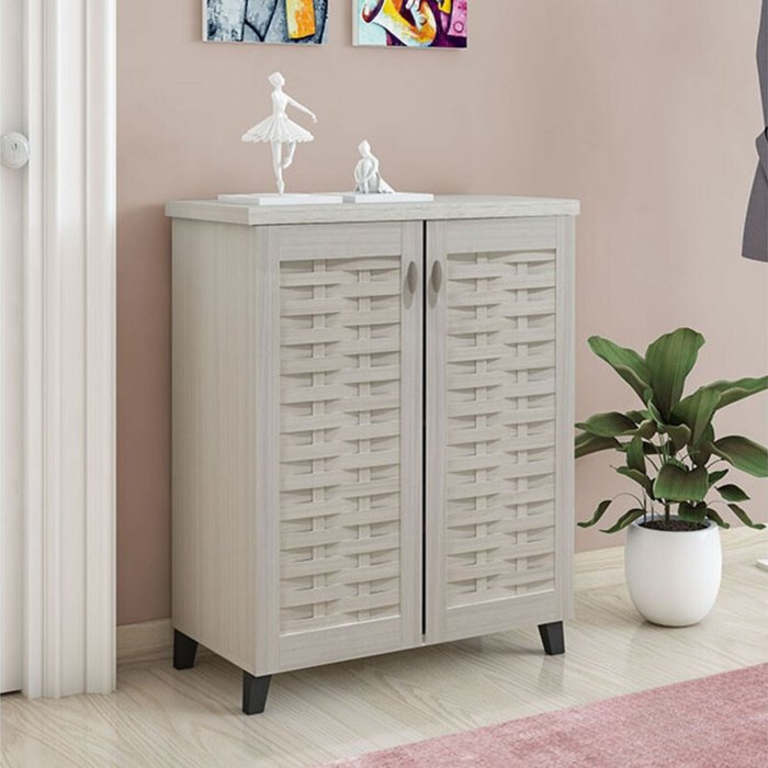 Mueble zapatero para 12 pares, color blanco-gris, medidas: 78x40x92 cm.