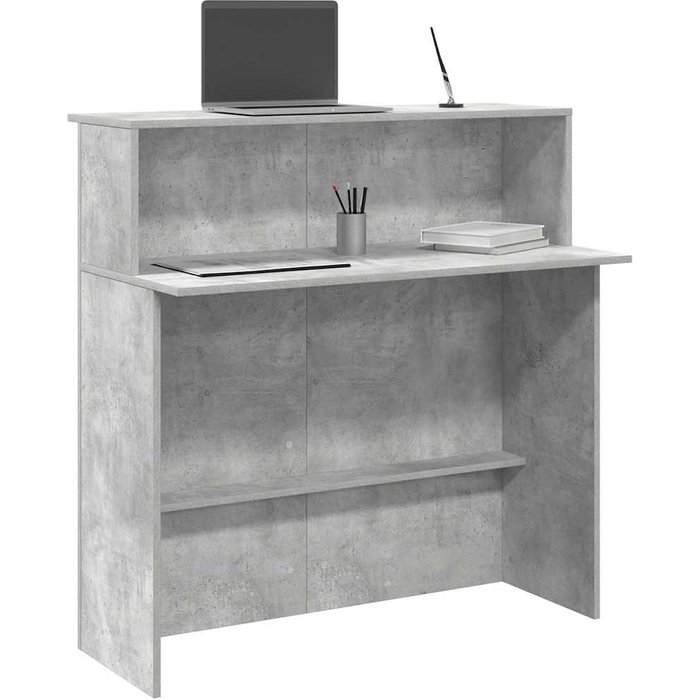 Mostrador de recepción gris hormigón 100x50x103,5 cm vidaxl