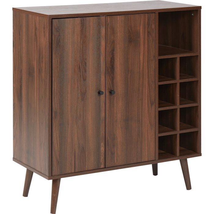 Beliani mueble botellero tullamore marrón oscuro